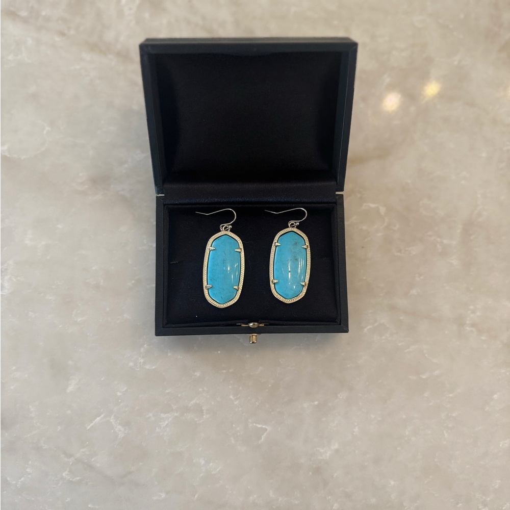 Kendra Scott - Turquoise w/Gold Drop Earrings - Like New